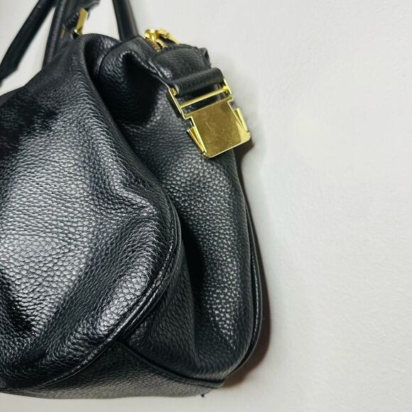 STEVE MADDEN Women's Black Embossed Faux Leather Gold Accent Handbag Purse - Picture 7 of 12